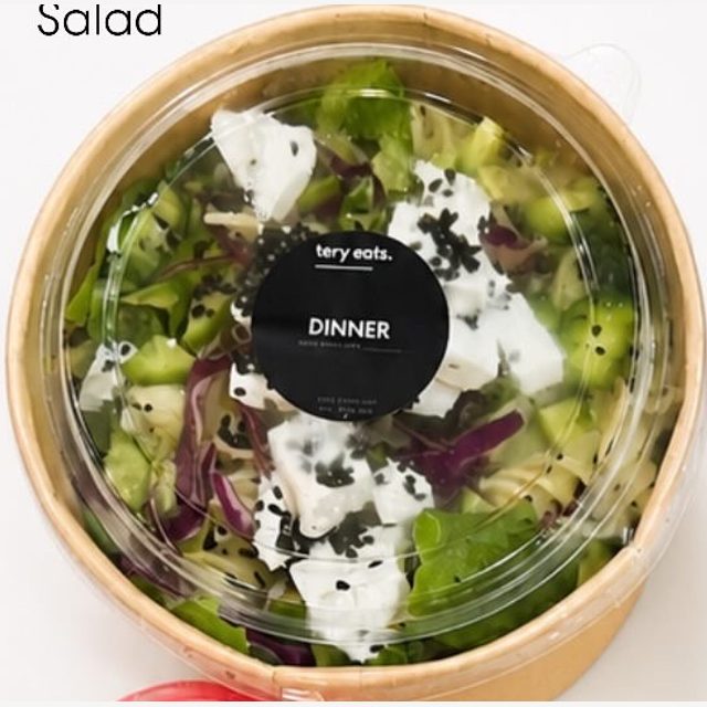 Pink feta pasta salad